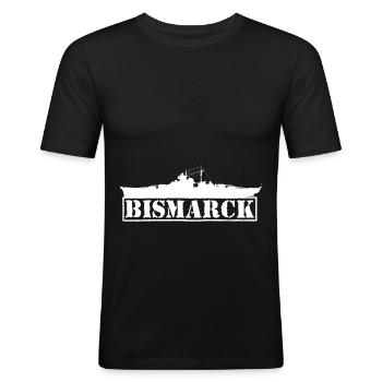 Schlachtschiff Bismarck Schiff weiß Marine - Männer Slim Fit T-Shirt - Schwarz - Vorne - Nik (191cm)