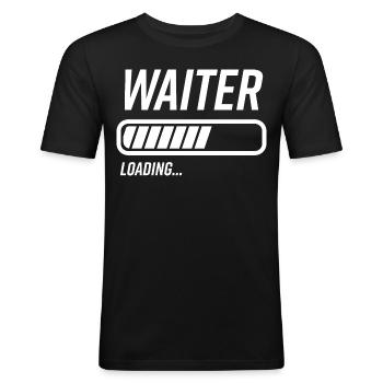 Waiter Loading Bar - Men's Slim Fit T-Shirt - black - Front - Nik (191cm)