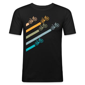 Fahrrad Bike Radsport - Männer Slim Fit T-Shirt - Schwarz - Vorne - Nik (191cm)