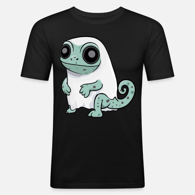 Chameleon Halloween Comic Geist - Männer Slim Fit T-Shirt - Schwarz