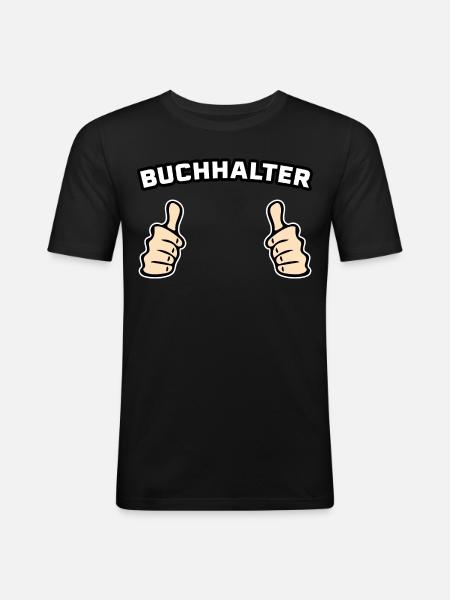 Buchhalter Buchhaltung Geschenkidee - Männer Slim Fit T-Shirt - Schwarz
