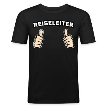 Reiseleiter Verreisen Geschenkidee - Männer Slim Fit T-Shirt - Schwarz - Vorne - Nik (191cm)