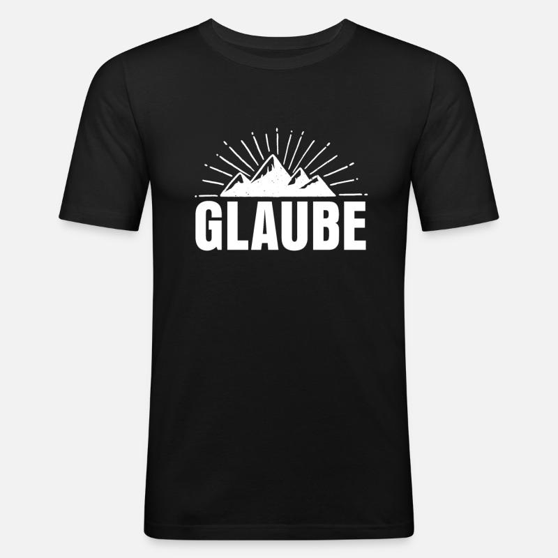 Glaube - Männer Slim Fit T-Shirt - Schwarz