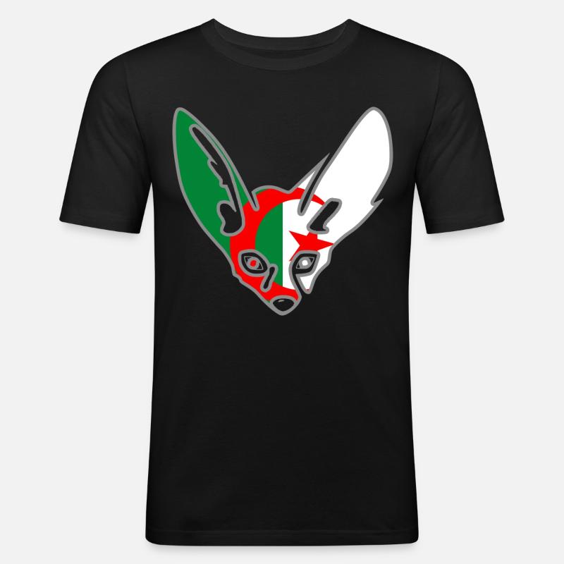 Fennec Algerien - Männer Slim Fit T-Shirt - Schwarz
