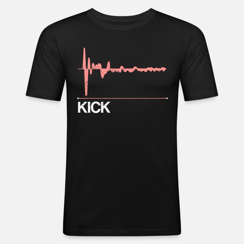 Kick Drum Synthesizer - Männer Slim Fit T-Shirt - Schwarz