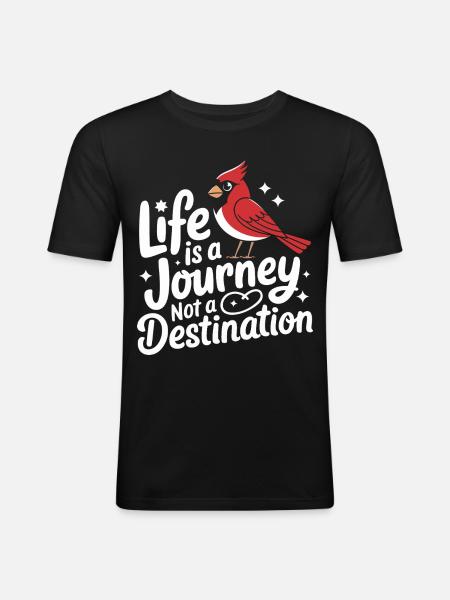 Kardinal Rotkardinal Vogel Roter Kardinal - Männer Slim Fit T-Shirt - Schwarz
