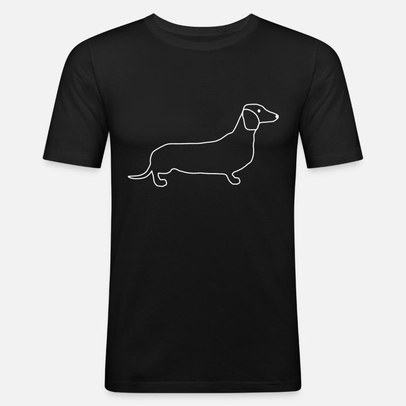 Dackel Dachshund - Männer Slim Fit T-Shirt - Schwarz