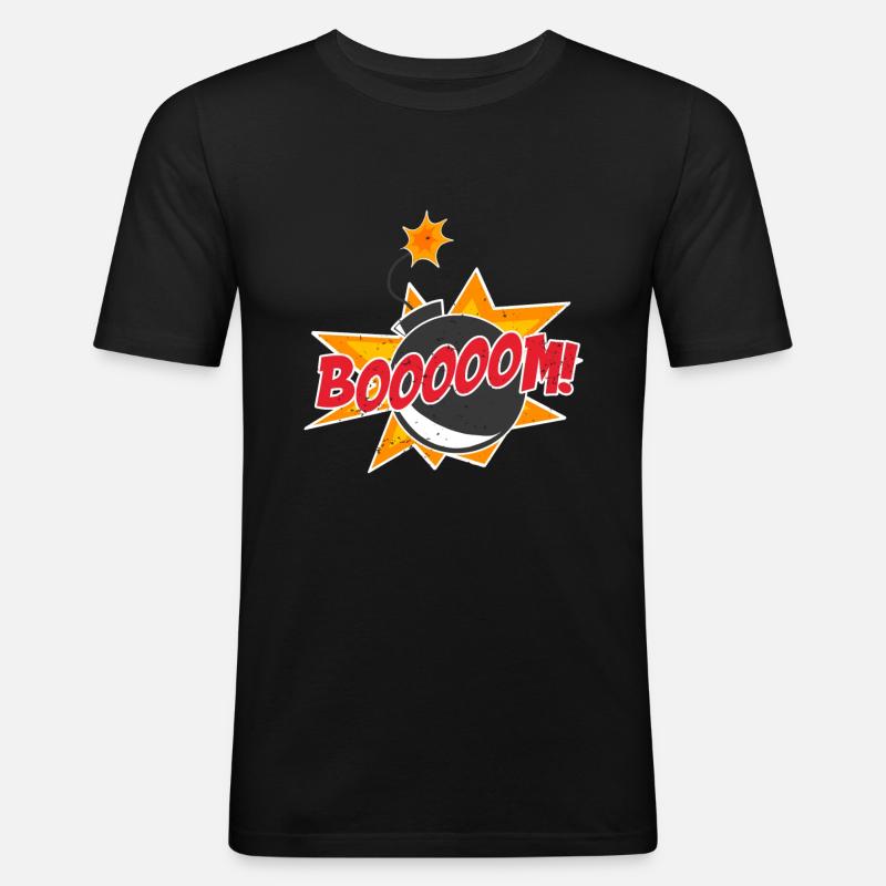 Comic Comics Manga - Männer Slim Fit T-Shirt - Schwarz