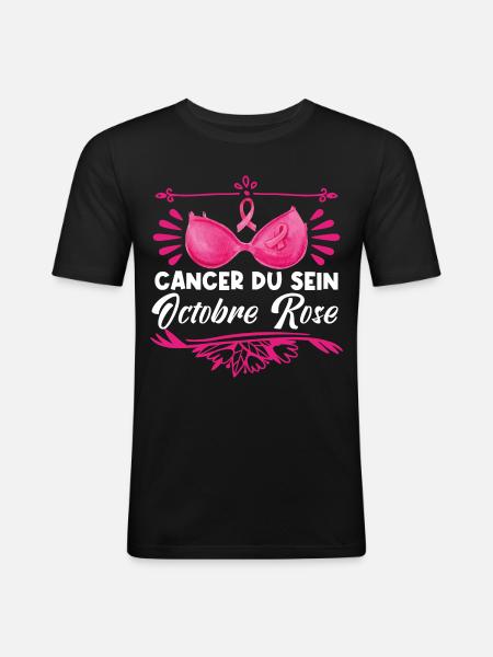 Breast cancer Pink October. - Men's Slim Fit T-Shirt - black