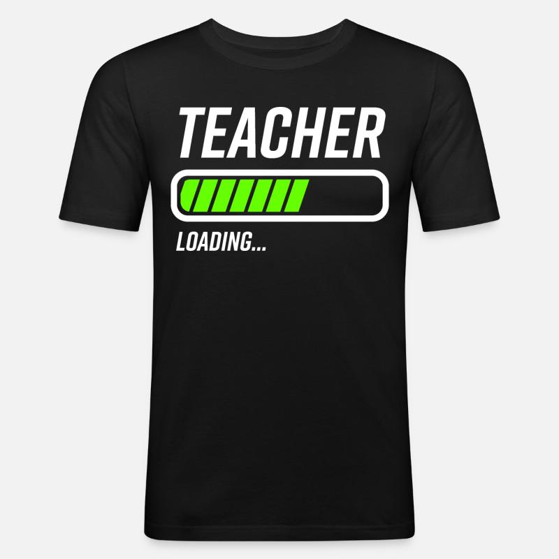 Lehrer Loading Ladebalken - Männer Slim Fit T-Shirt - Schwarz