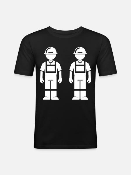 Construction Worker Team - Men's Slim Fit T-Shirt - black