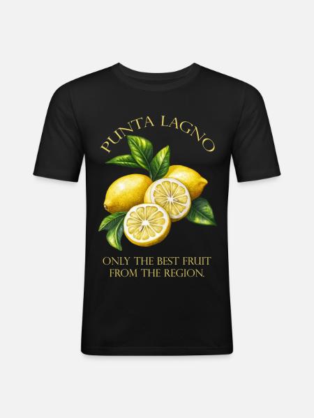 Punta Lagno Lemon - Men's Slim Fit T-Shirt - black