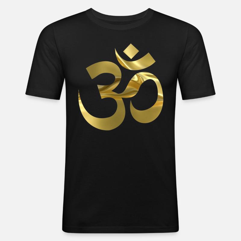 OM - Männer Slim Fit T-Shirt - Schwarz