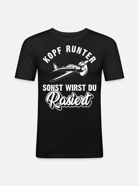 Modellfliegen Modellflug Spruch - Männer Slim Fit T-Shirt - Schwarz