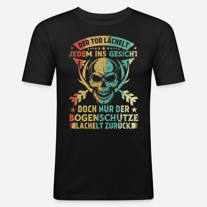 Bogenschießen Geschenk Bogenschützen Spruch - Männer Slim Fit T-Shirt - Schwarz