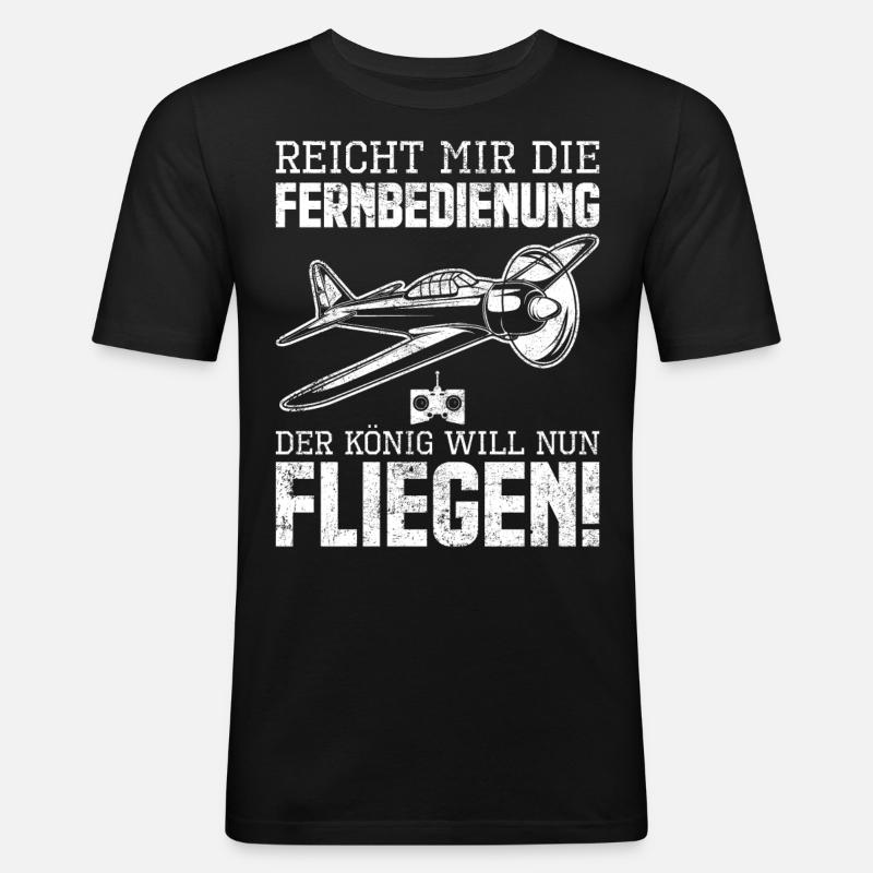 Modellbau Modellflug Pilot - Männer Slim Fit T-Shirt - Schwarz