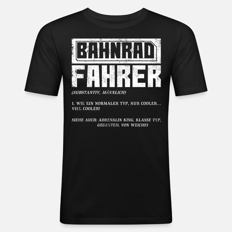 Bahnradfahrer Bahnrad Geschenk - Männer Slim Fit T-Shirt - Schwarz
