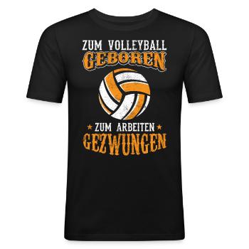 Beachvolleyball Ballsport Spruch - Männer Slim Fit T-Shirt - Schwarz - Vorne - Nik (191cm)