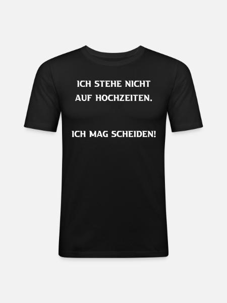 Ich mag Scheiden - Männer Slim Fit T-Shirt - Schwarz