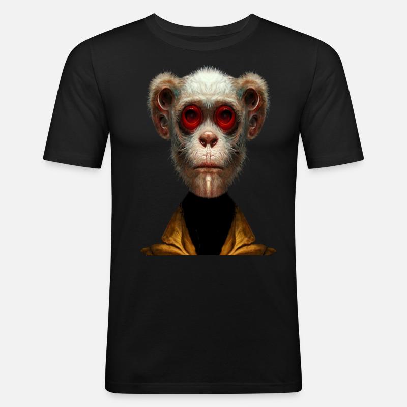 Moderner Affe - Männer Slim Fit T-Shirt - Schwarz