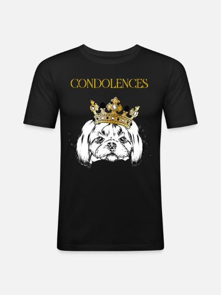 Dog with crown. - Men's Slim Fit T-Shirt - black