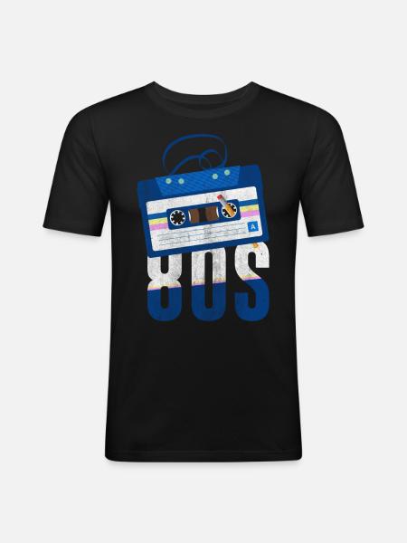 80s 80s Music - Men's Slim Fit T-Shirt - black