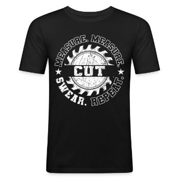 Wood Carpenter Craftsman DIY Carpenter - Men's Slim Fit T-Shirt - black - Front - Nik (191cm)