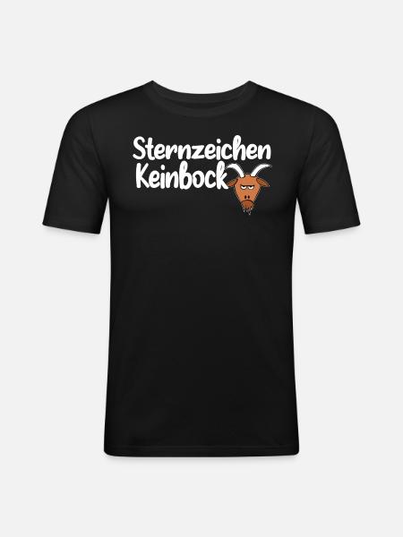 sternzeichen keinbock - Männer Slim Fit T-Shirt - Schwarz