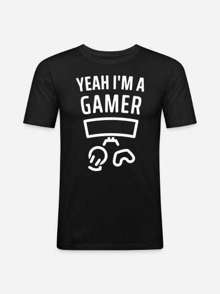 Yeah I'm a Gamer - Men's Slim Fit T-Shirt - black