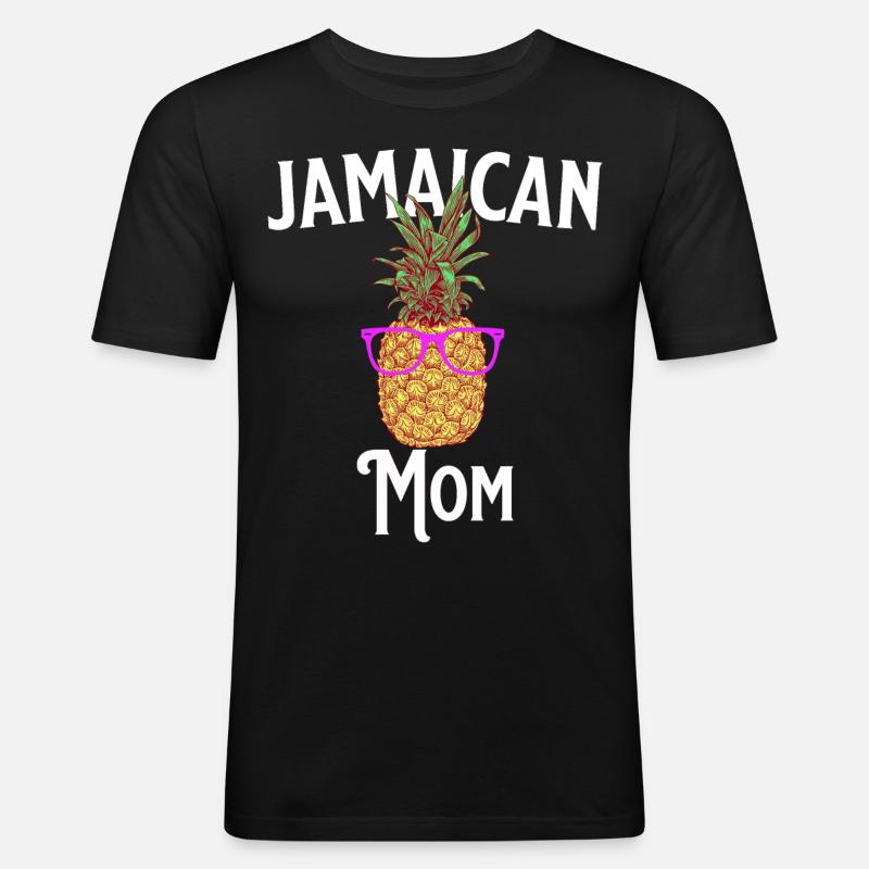 Jamaika Mutter - Männer Slim Fit T-Shirt - Schwarz