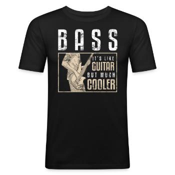 Bass Guitar Bass Player - Men's Slim Fit T-Shirt - black - Front - Nik (191cm)