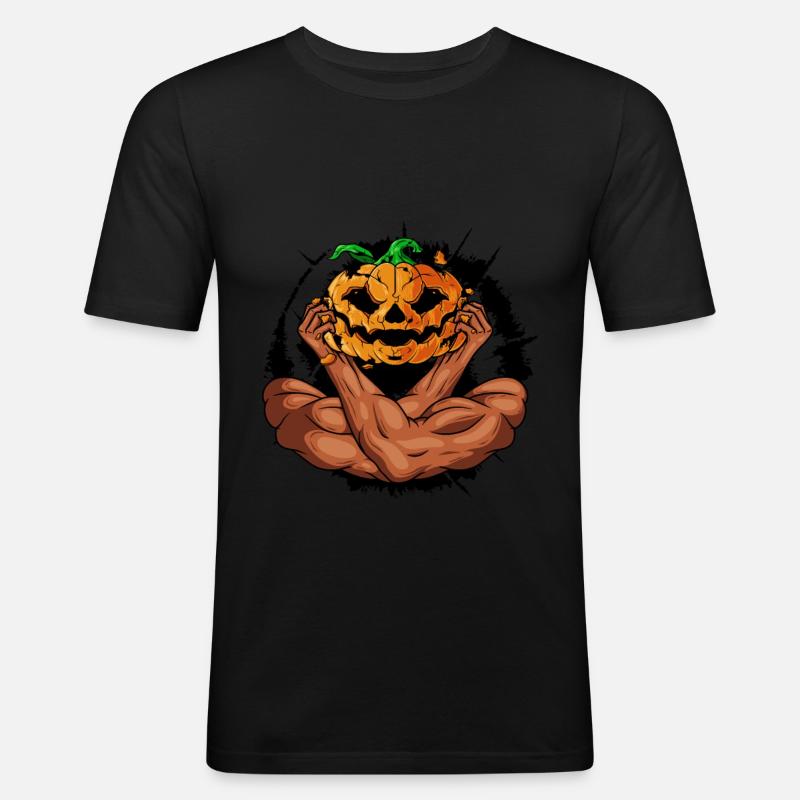 Halloween mit Arme - Männer Slim Fit T-Shirt - Schwarz