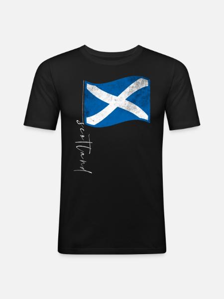 Scotland Flag Scottish - Men's Slim Fit T-Shirt - black
