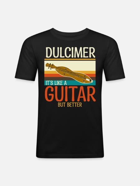 Dulcimer Instrument - Men's Slim Fit T-Shirt - black