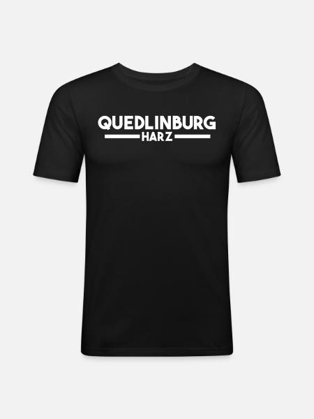 Quedlinburg - Männer Slim Fit T-Shirt - Schwarz
