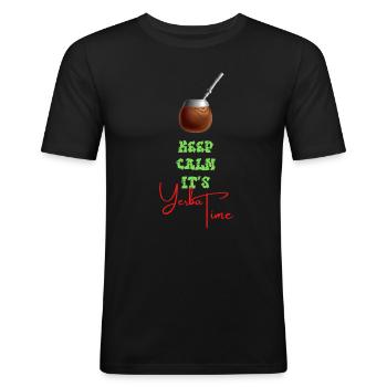 yerba mate - Men's Slim Fit T-Shirt - black - Front - Nik (191cm)