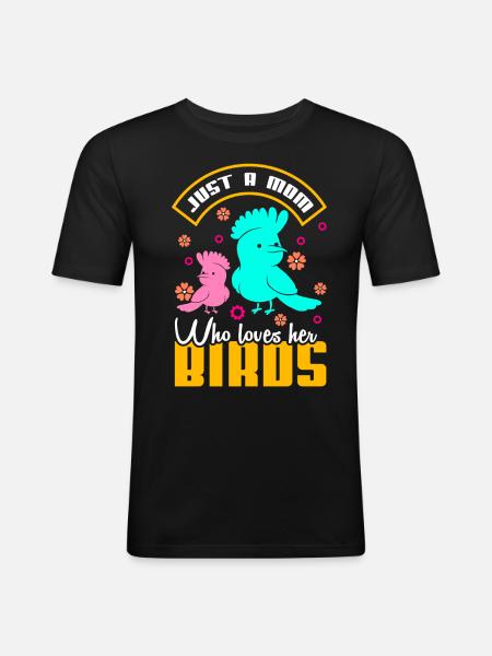 Vogel Mutter Vögel Mutterliebe - Männer Slim Fit T-Shirt - Schwarz