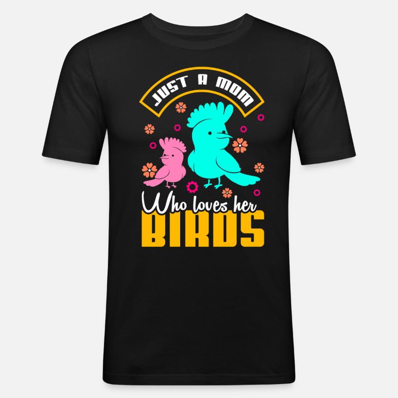 Vogel Mutter Vögel Mutterliebe - Männer Slim Fit T-Shirt - Schwarz