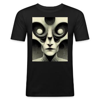 Alinen bauhaus Vintage Style v 04 - T-shirt près du corps Homme - noir - Devant - Nik (191cm)