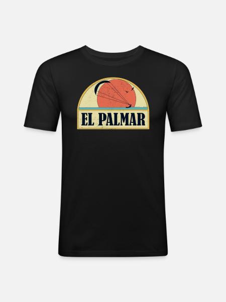 Kitesurfing El Palmar - Men's Slim Fit T-Shirt - black