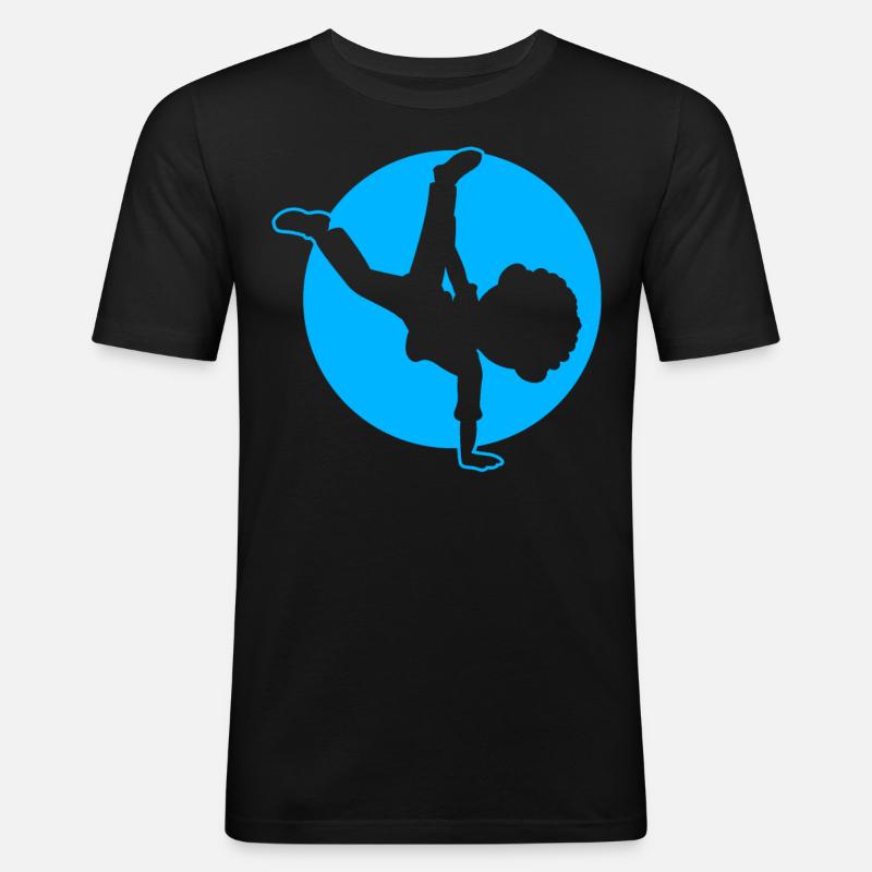 Breakdancer Junge Breakdancing - Männer Slim Fit T-Shirt - Schwarz