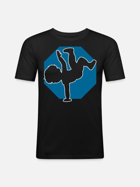 Breakdancer Junge Breakdancing - Männer Slim Fit T-Shirt - Schwarz