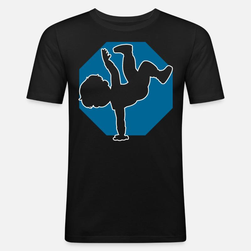 Breakdancer Junge Breakdancing - Männer Slim Fit T-Shirt - Schwarz