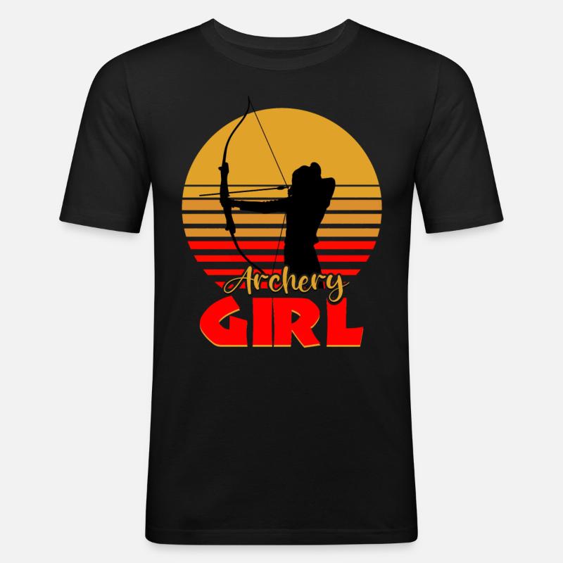 Bogenschützin Bogenschiessen - Männer Slim Fit T-Shirt - Schwarz