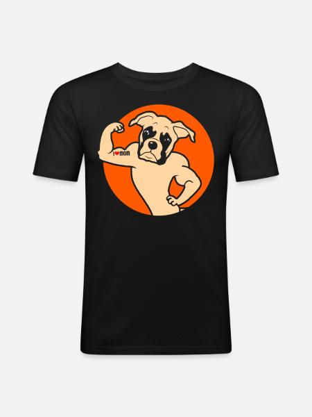 Boxer Dog Love Dog - Men's Slim Fit T-Shirt - black