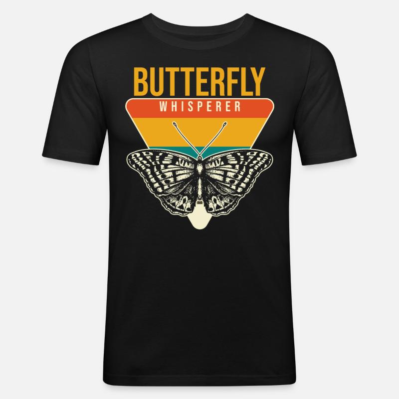 Schmetterlinge Schmetterling Flüsterer - Männer Slim Fit T-Shirt - Schwarz