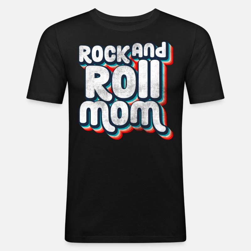 Rock and Roll Mutter - Männer Slim Fit T-Shirt - Schwarz