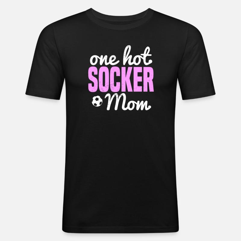 socker mom - Männer Slim Fit T-Shirt - Schwarz