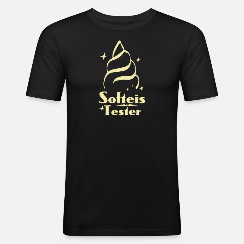 Softeis Tester - Männer Slim Fit T-Shirt - Schwarz