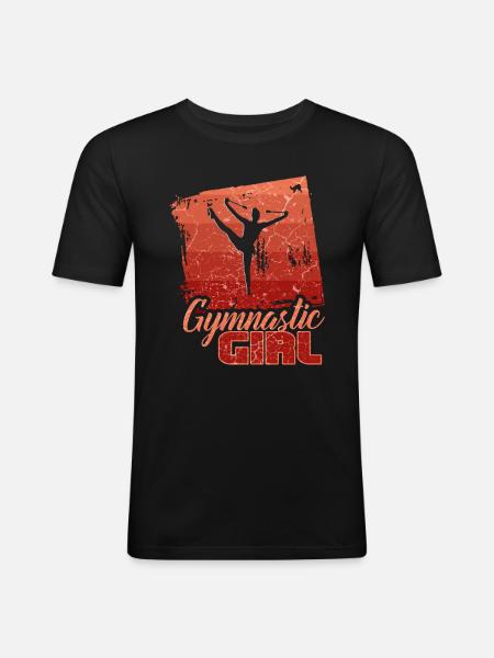 Gymnastik Mädchen Turnen - Männer Slim Fit T-Shirt - Schwarz